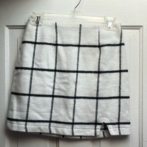 Spence White Plaid Mini Skirt